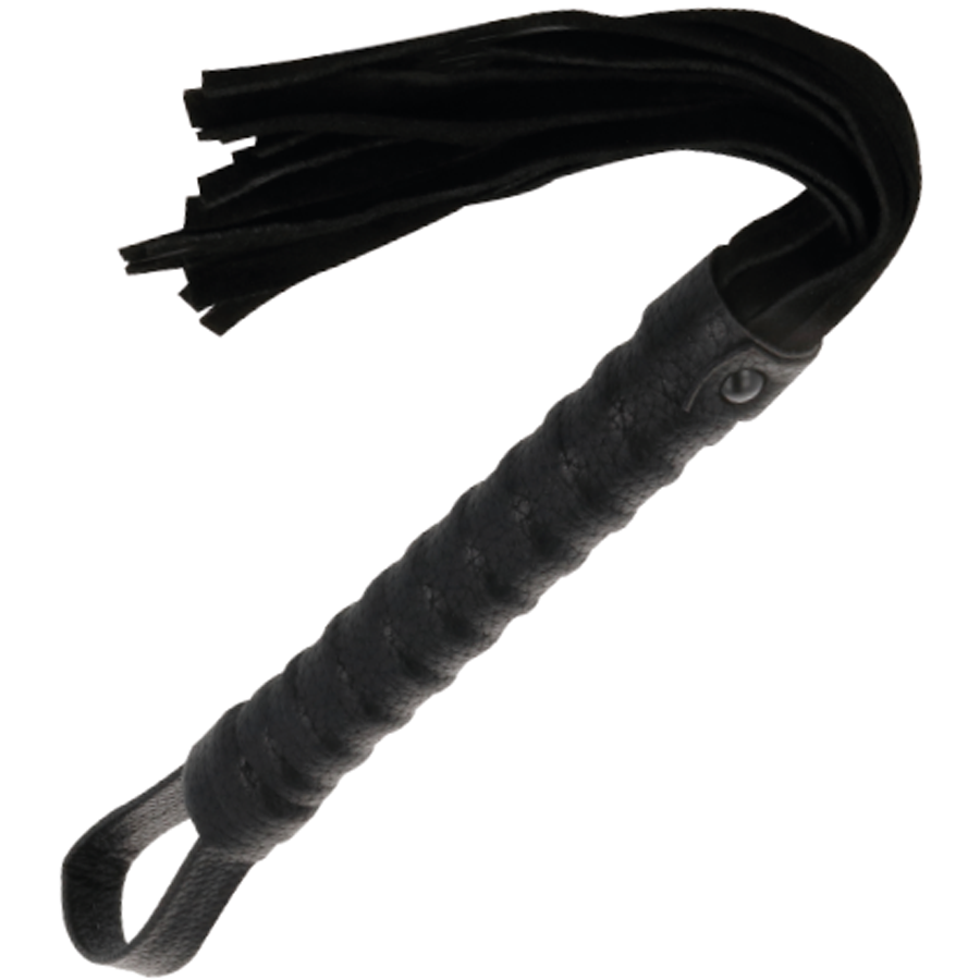 Frustino da bondage nero DARKNESS Sensations con manico in pelle