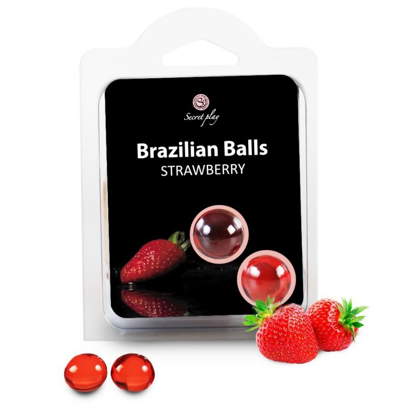 SECRETPLAY Perle di olio da massaggio al profumo di fragola, 2 pezzi
