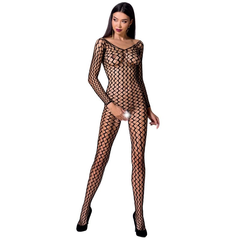 Body a rete con pizzo e apertura inguinale, taglia unica elasticizzata PASSION