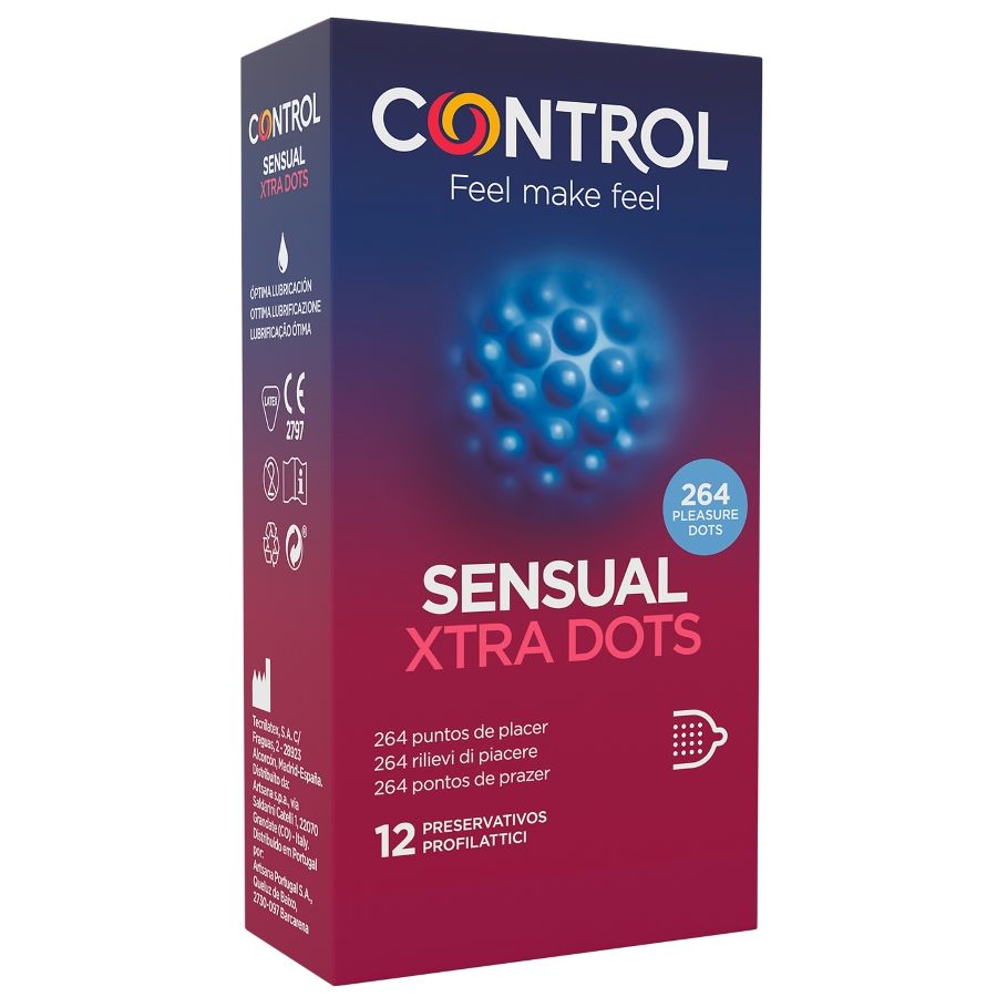Preservativi Control Xtra Dots con rilievi, 12 pezzi