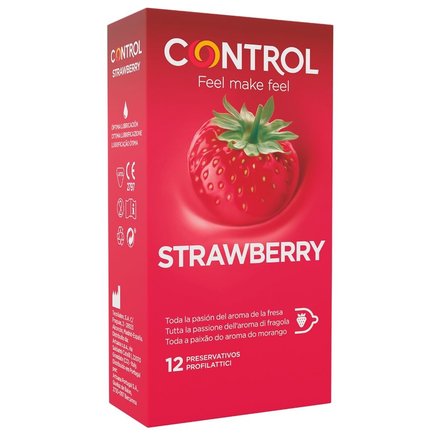 Preservativi CONTROL Adapta al gusto fragola, 12 pezzi
