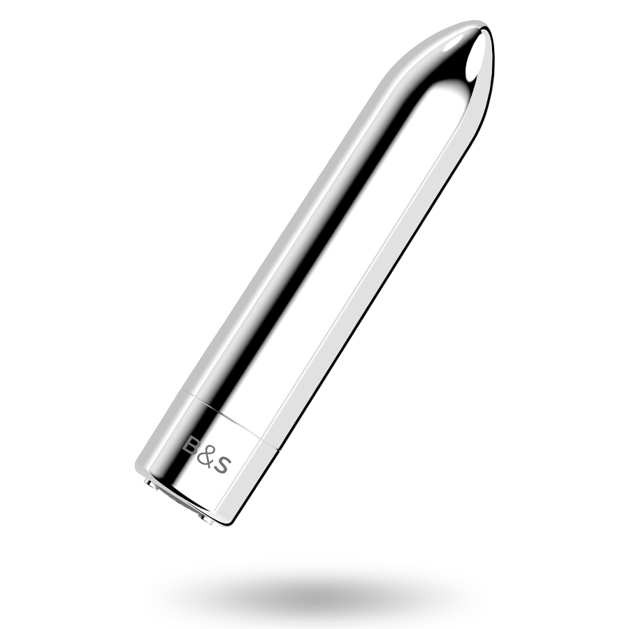 Mini vibratore bullet con vibrazioni potenti e corpo in metallo BLACKSILVER