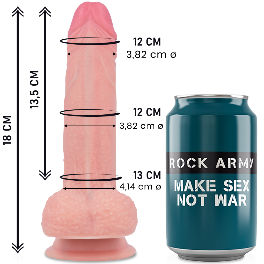 ROCK ARMY Mustang dildo realistico in silicone, 18 cm