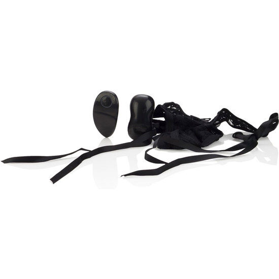 Perizoma nero in pizzo CalExotics con bullet vibrante