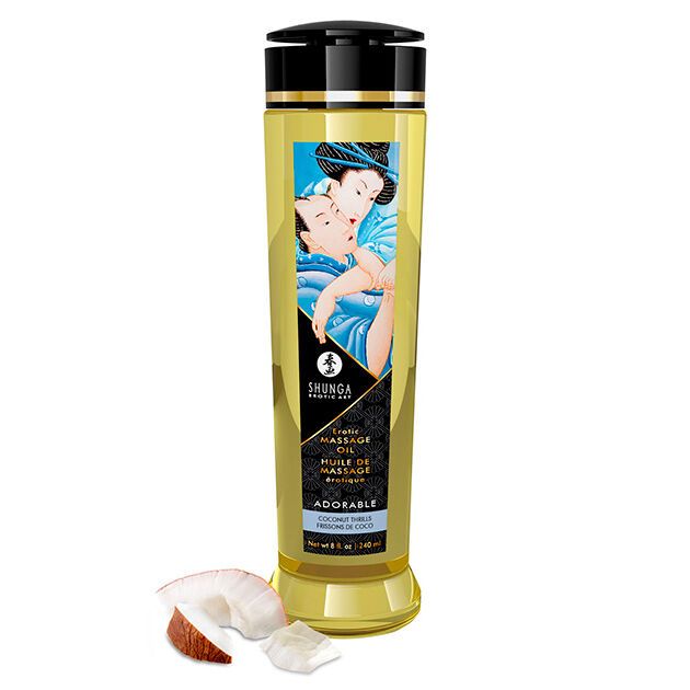 Olio da massaggio Shunga Adorable al cocco, 240 ml