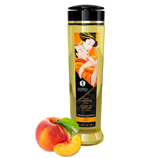 Olio da massaggio Shunga al profumo di pesca, 240 ml