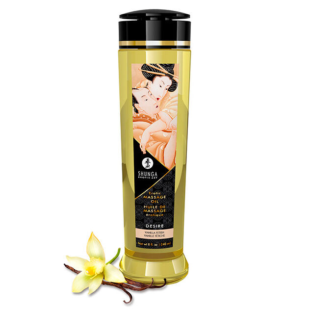 Olio da massaggio Shunga Desire alla vaniglia fetish, 240 ml