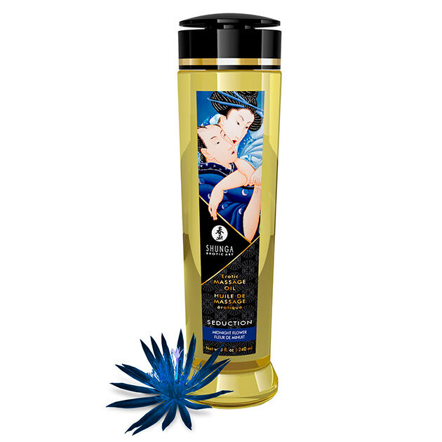 Olio da massaggio Shunga Seduction al profumo di fiori di mezzanotte, 240 ml