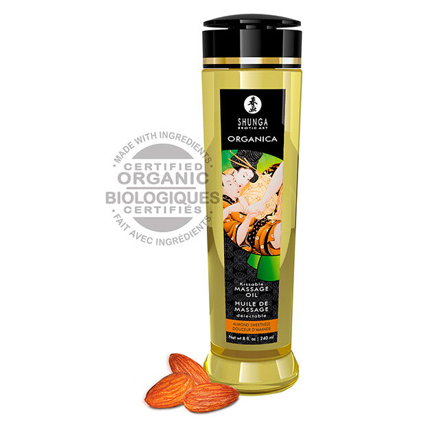 Olio da massaggio Shunga al profumo di mandorla, 240 ml