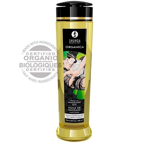 Shunga Olio da massaggio naturale e biologico, 240 ml