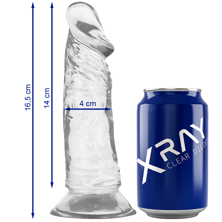 Dildo realistico X RAY Clear trasparente, 16,5 cm