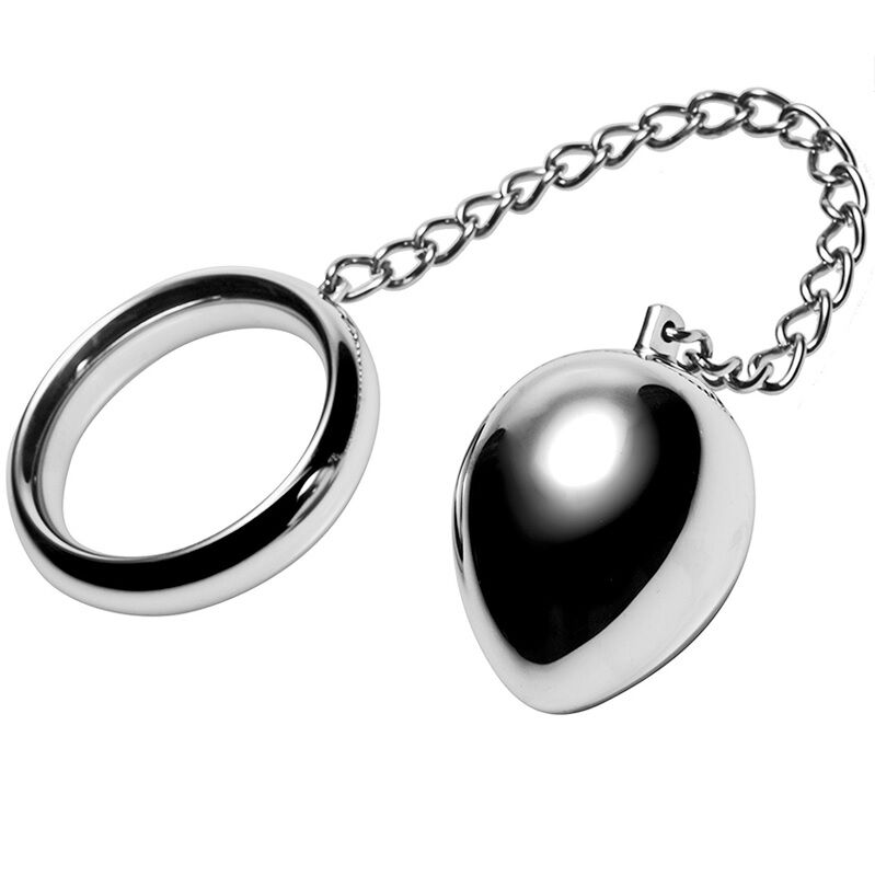 Anello METAL HARD con catena e sfera metallica