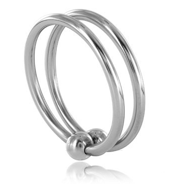 METAL HARD anello per pene senza vibrazione con due anelli in acciaio, 30 mm