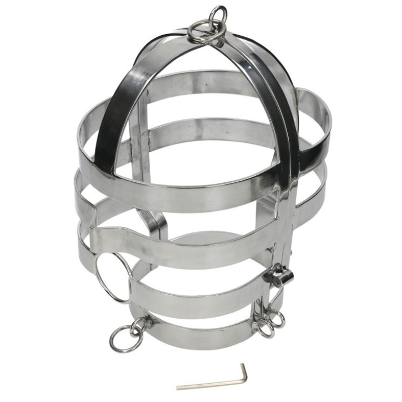 Maschera BDSM METAL HARD in acciaio con collana