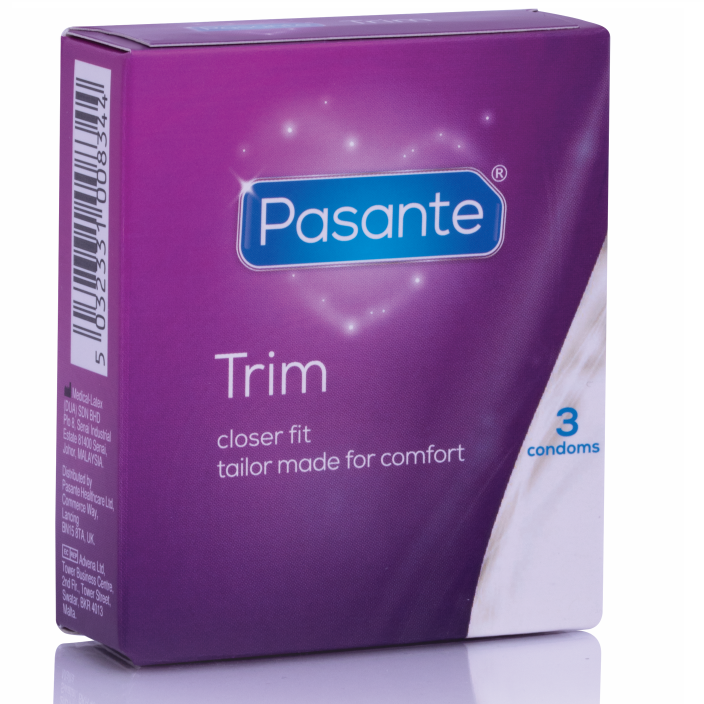 Preservativi sottili Pasante Thin Trim, 3 pezzi