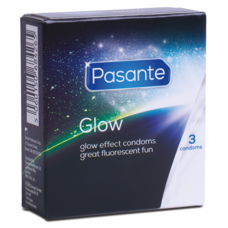 Preservativi PASANTE Glow in the Dark, 3 pezzi