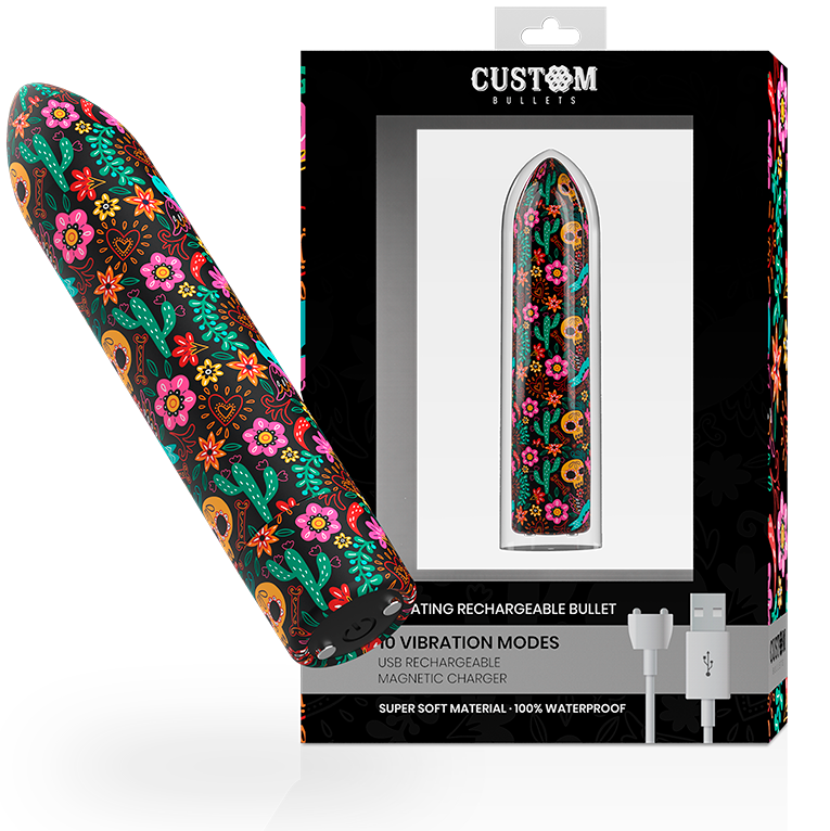 Mini vibratore CUSTOM BULLETS con motivo a teschio