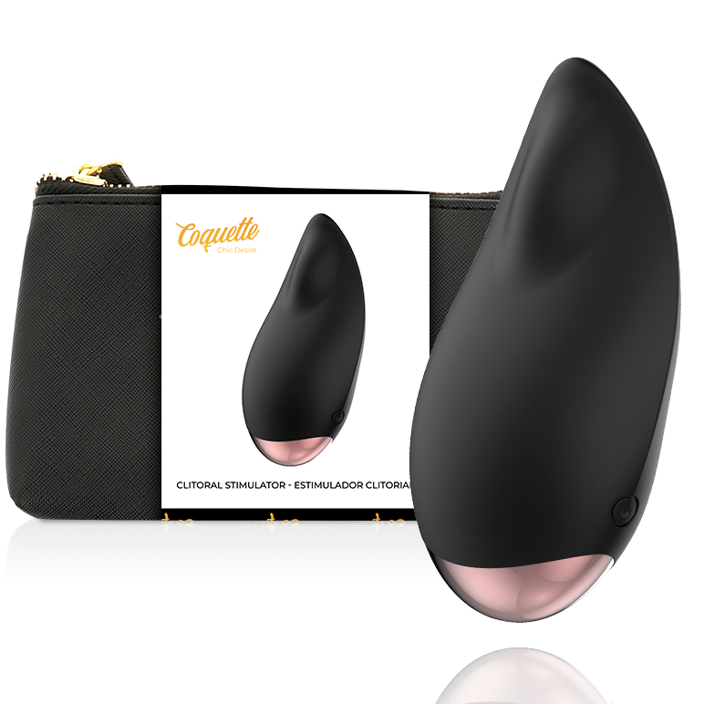 Mini vibratore Coquette Chic Desire Drop, nero e oro