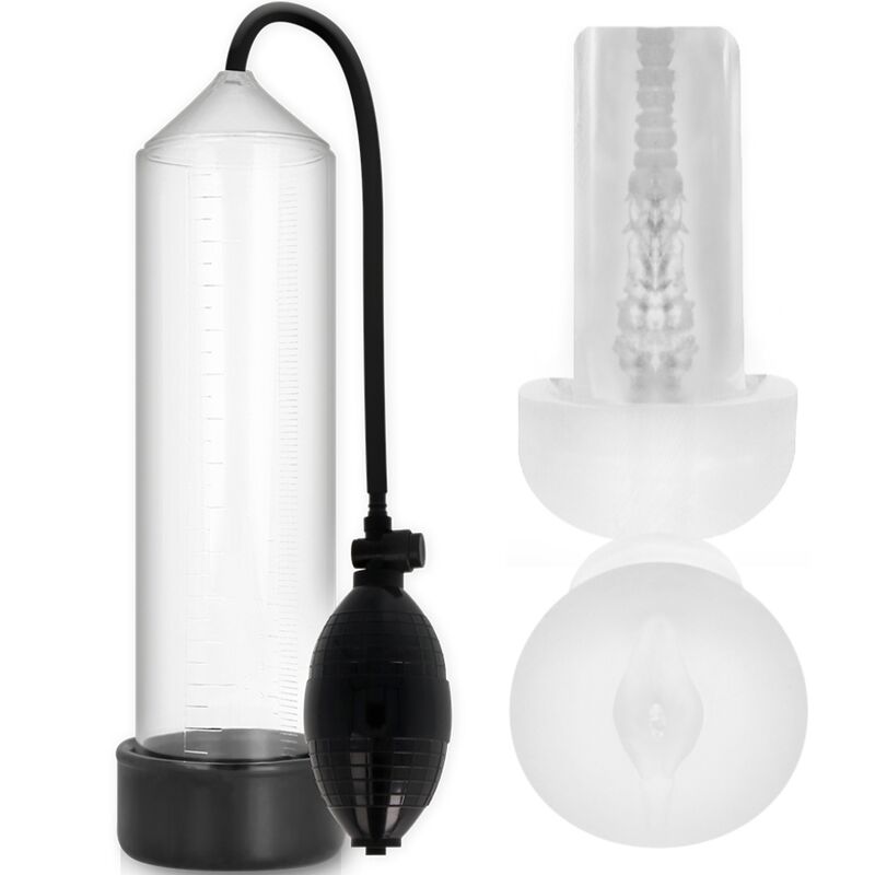 Pompa per pene PUMP ADDICTED RX3 con guaina Pleasure Sleeve, trasparente