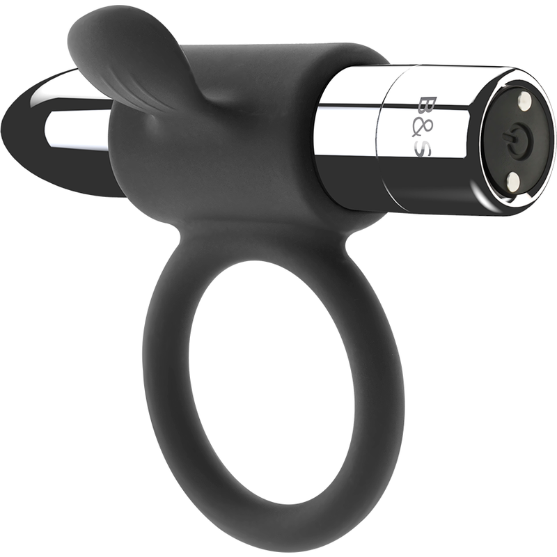 Anello vibrante in silicone ricaricabile USB impermeabile per coppie BLACKSILVER