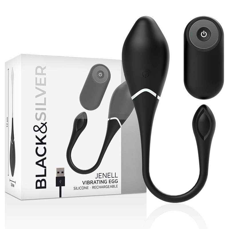 Ovetto vibrante con telecomando e 10 modalità per una stimolazione sensuale BLACKSILVER