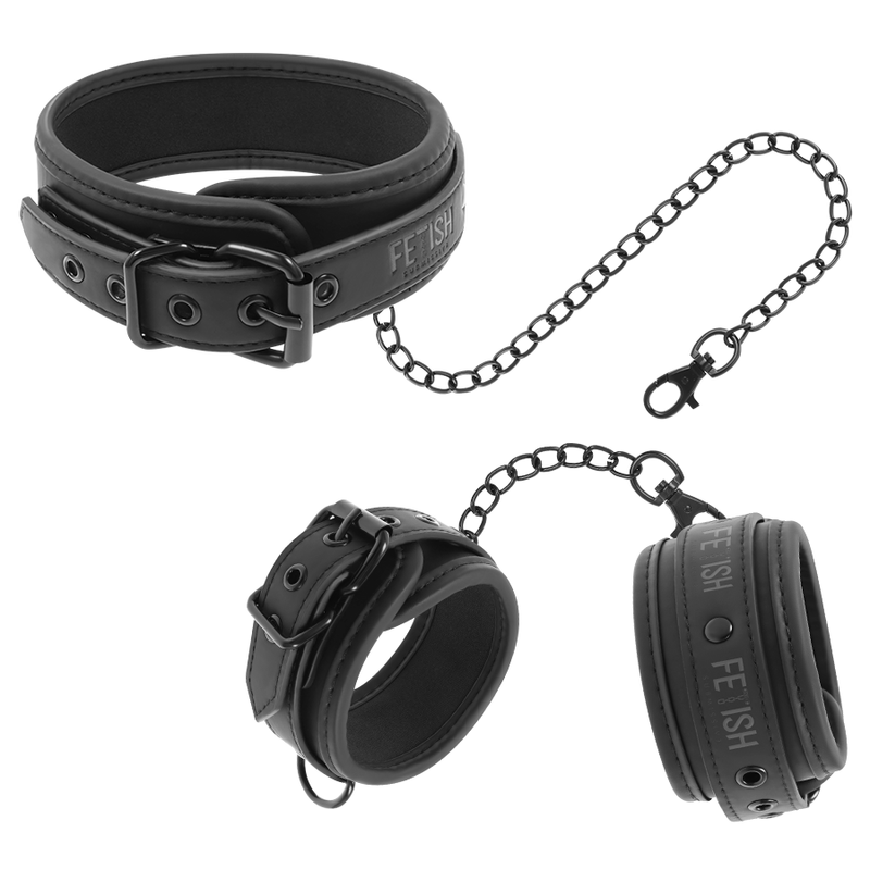 FETISH SUBMISSIVE manette con accessorio per il collo