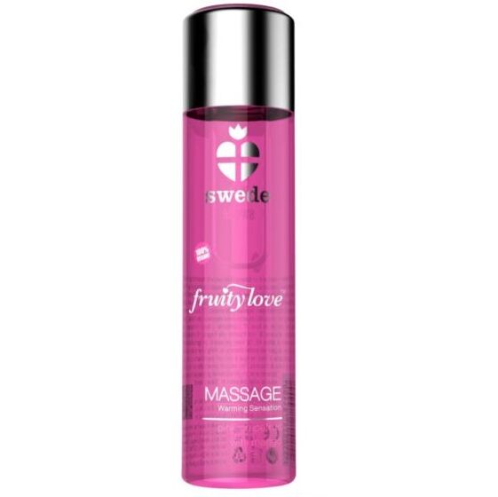 Olio da massaggio SWEDE Fruity Love con effetto riscaldante, pompelmo rosa e mango, 60 ml