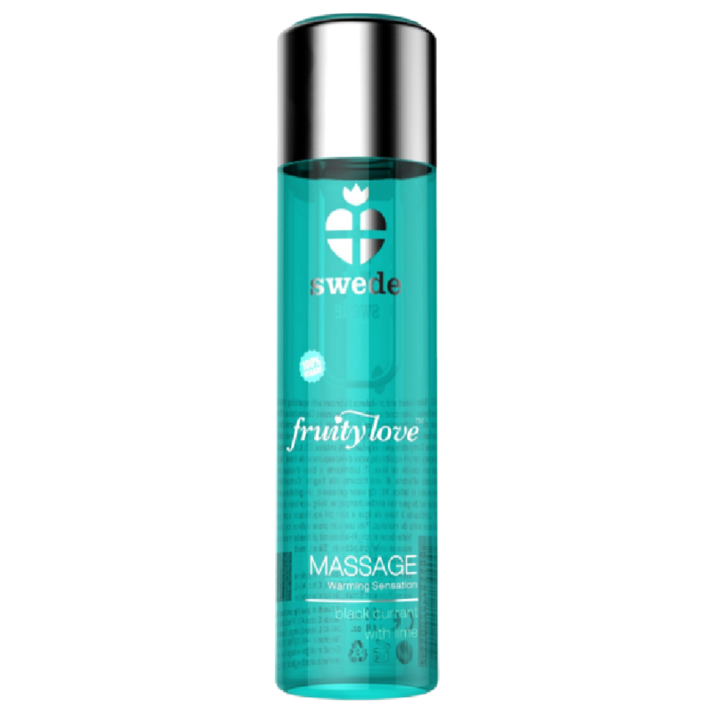 Olio da massaggio SWEDE Fruity Love con effetto riscaldante, ribes nero e lime, 120 ml