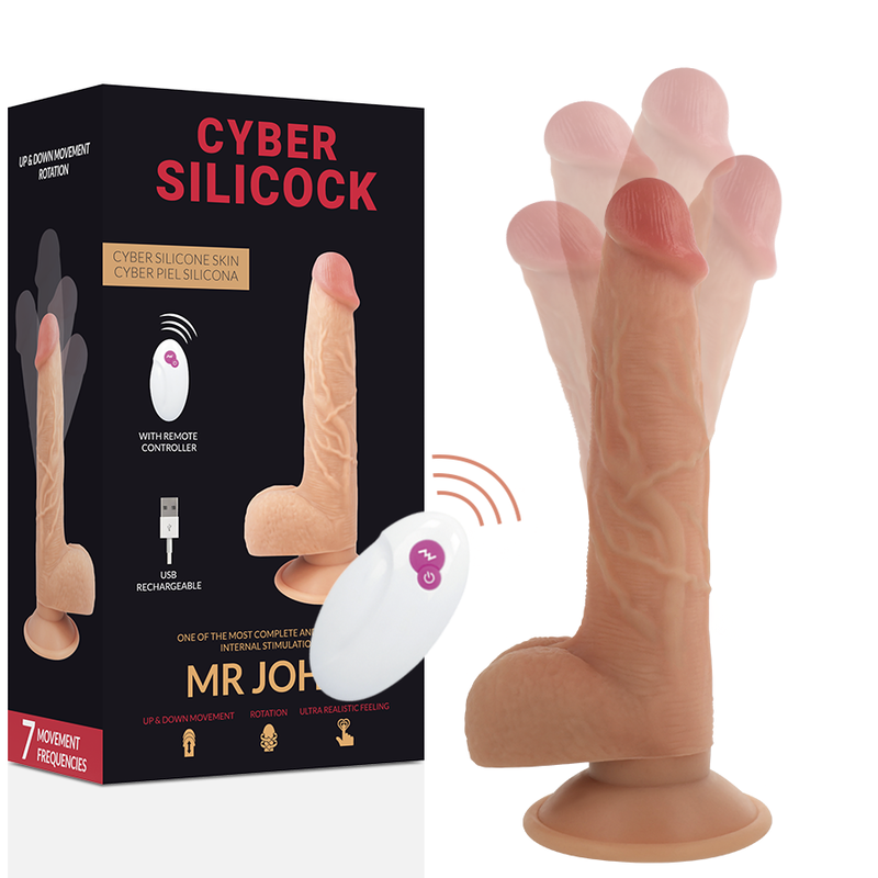 CYBER SILICOCK Realistic Mr John vibratore con telecomando