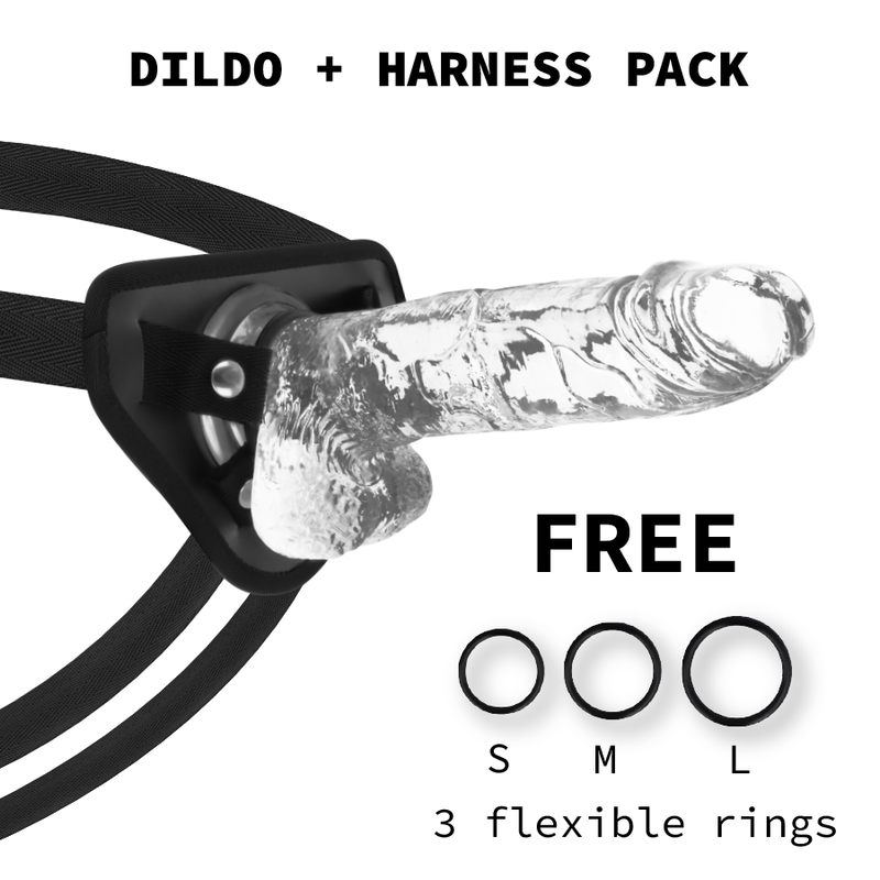 Dildo realistico trasparente con cinturino, 22 cm, senza ftalati, setoso e morbido X RAY