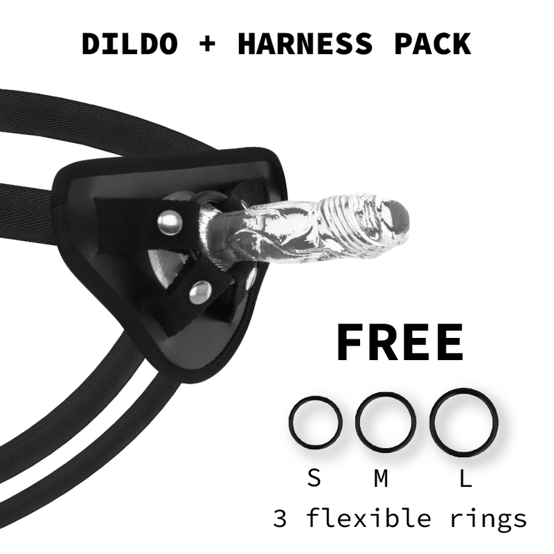 Dildo realistico trasparente strap on in jelly da 12 cm con base a ventosa X RAY
