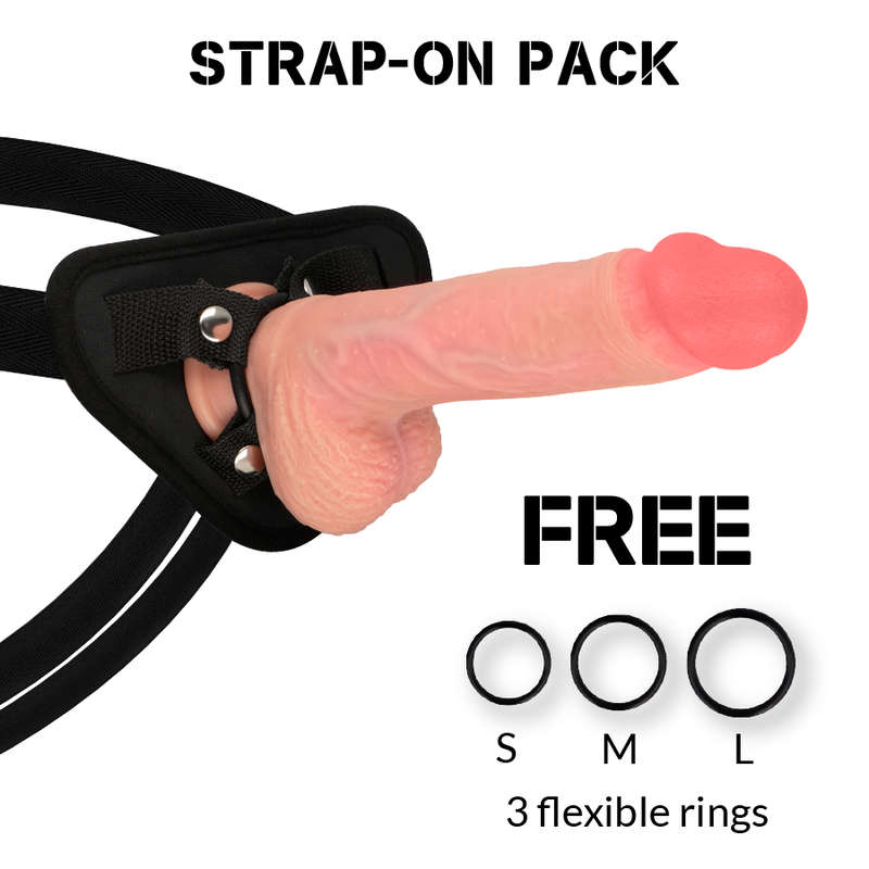 ROCK ARMY Spitfire: dildo realistico con imbracatura, 21 cm