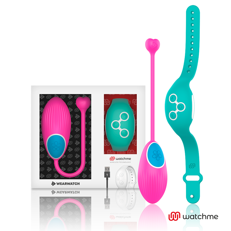 Uovo vibrante WEARWATCH WatchMe con telecomando, fucsia e verde acqua
