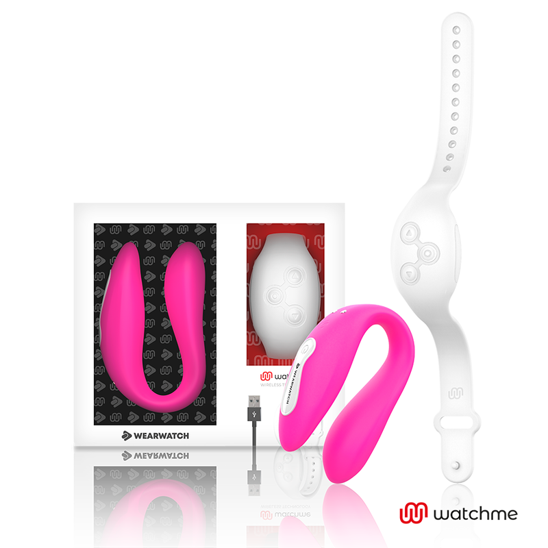 Vibratore WEARWATCH Watchme Dual con telecomando, fucsia e bianco neve